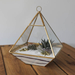 geometric terrarium wedding prop hire