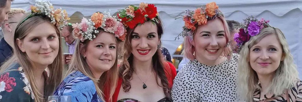 flower crown party flower cart