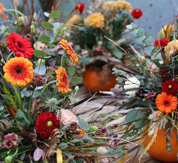 creative floral pumpkin for halloween