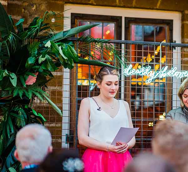 botanical backdrop for wedding