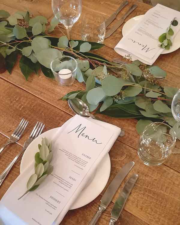 modern wedding table garland