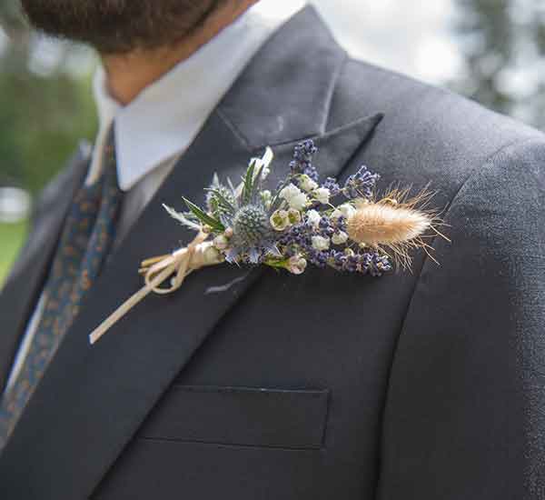 dried lavender buttonhole