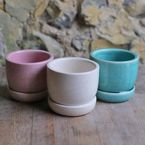 Glazed ceramic plant pot