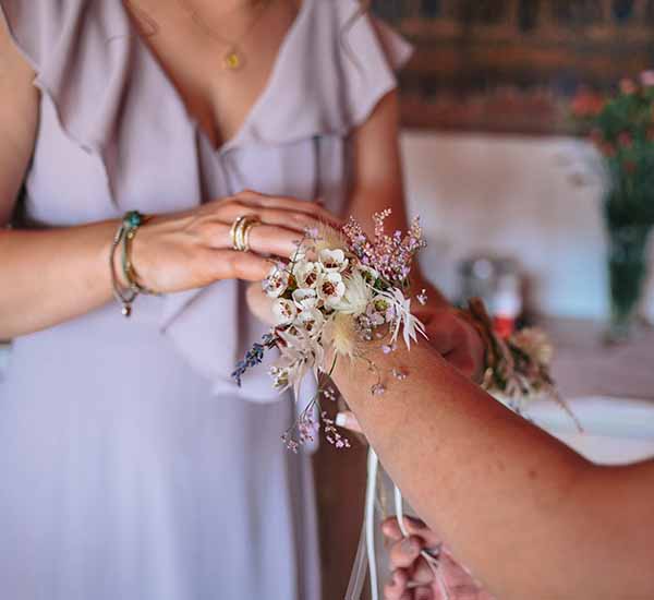 wedding corsage dried flowers